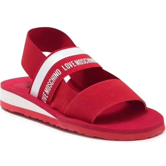Love Moschino Shoes - Love Moschino Red Strap Sandals